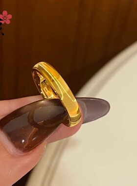 沙金戒指古法传承弧面猫眼戒指 轻奢日常百搭高级感气质时尚通勤