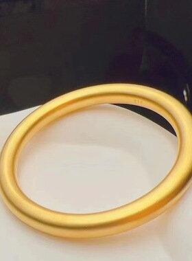 精品新工艺沙金手镯女传承复古法镯子久不掉色仿黄金实心素圈手环