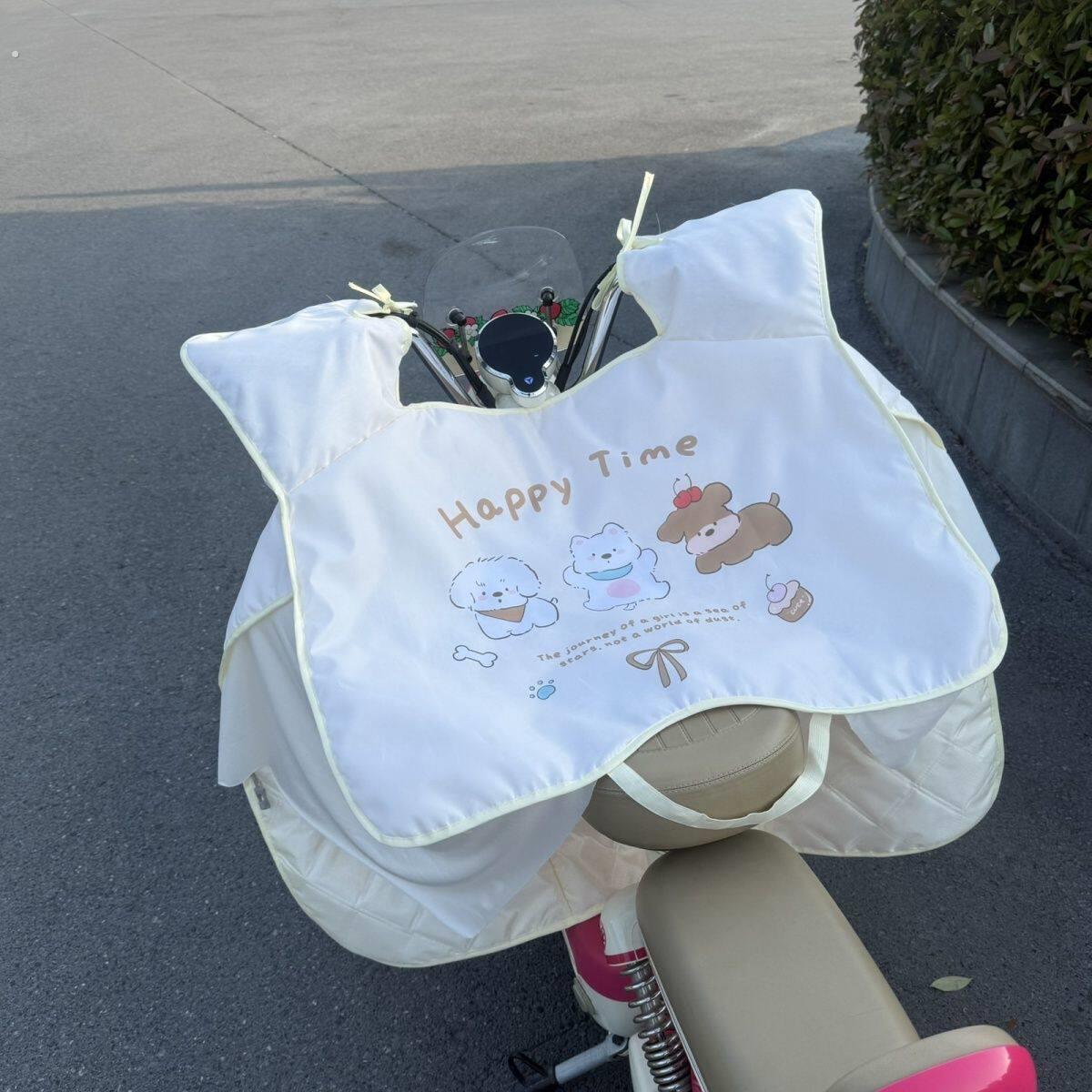 电灯车挡风被新款夏季通用电动车挡风被加纱冰袖款遮阳防水防风电