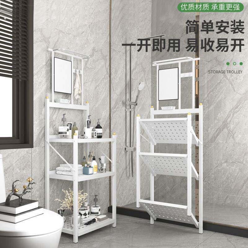 洗脸盆架子落地家用洗脸架农村老式多层置物盆架免安装折叠面盆架