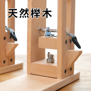 皮具手缝木夹 木架手工皮革diy工具缝线固定 夹 缝皮包榉木工具