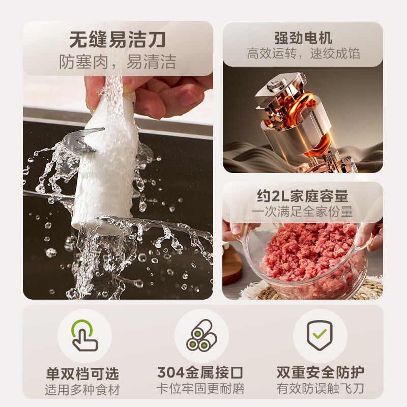 2026年新款电动绞肉机插电款多功能家用碎肉绞馅和面料理一体玻璃