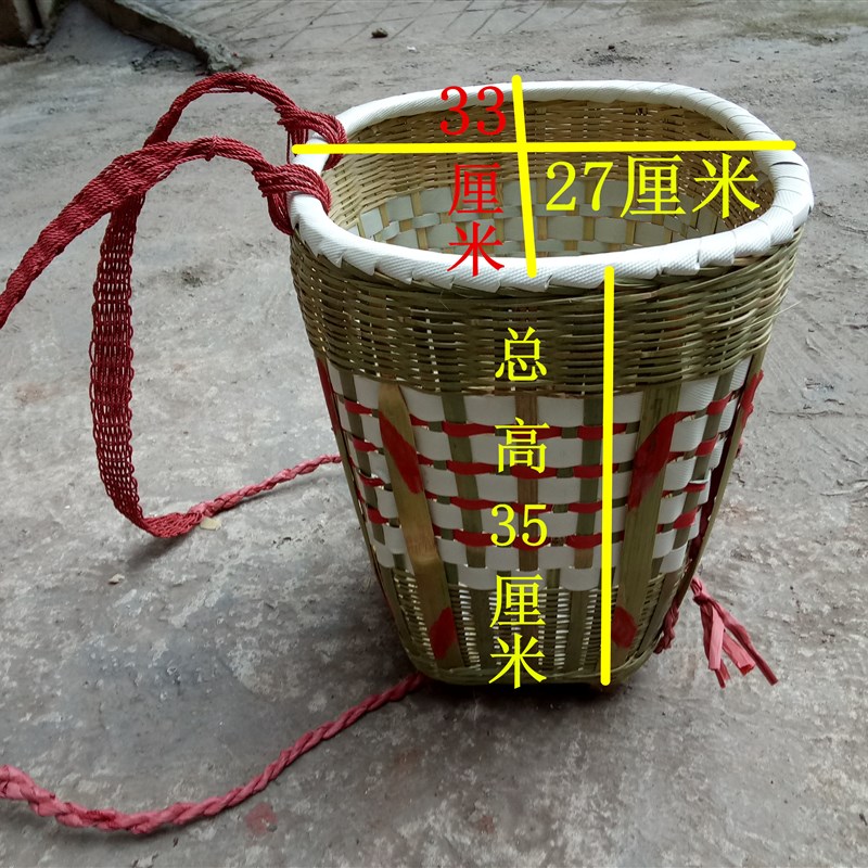 竹编背篓小背筐儿童舞蹈背篓表演玩具家用竹背篼买菜防水道具背篓