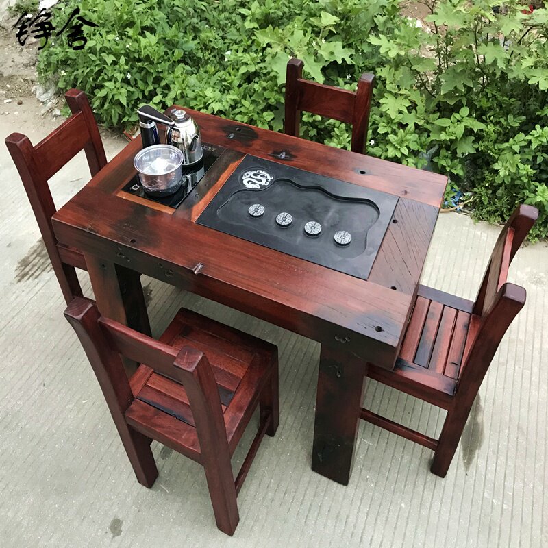 老船新款铮舍天津阳台小茶几实木家具迷你桌户外功夫茶桌客厅茶台