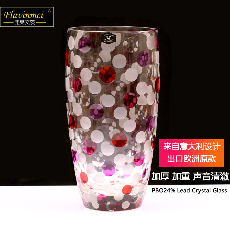 美鹰水晶玻璃花瓶北欧创意大干花富贵竹餐桌客厅插花摆件