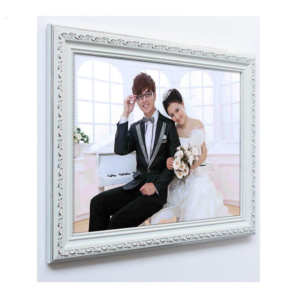 欧式实木相框挂墙照片框12 18 24 30 36寸婚纱照结婚照加照片冲印