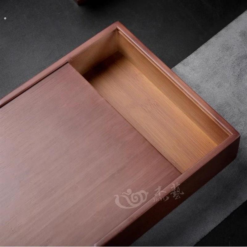 普洱茶收纳盒单层抽屉式茶饼架子工具竹制分茶盘茶仓功夫茶道配件