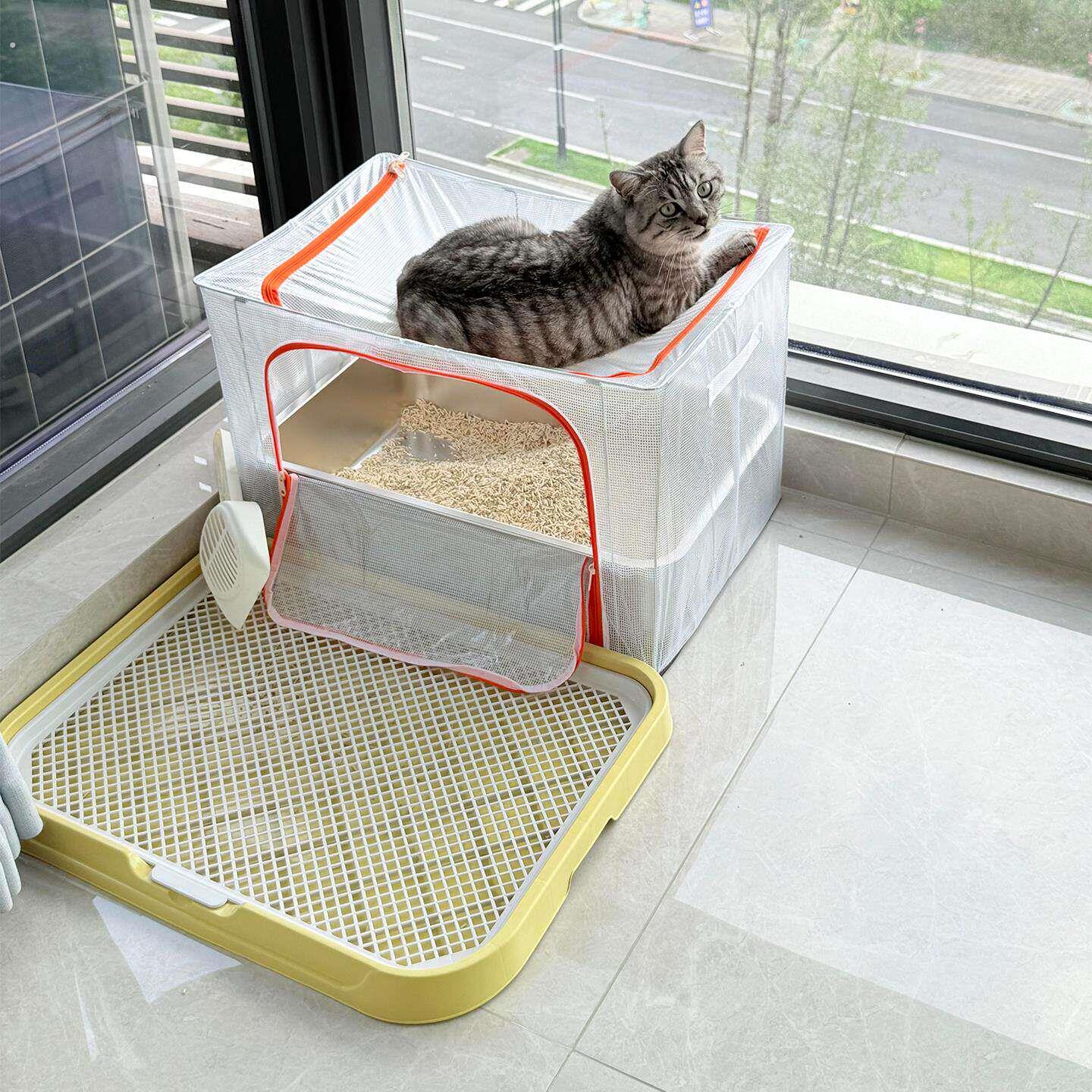双层猫厕所防外溅过漏猫砂垫防带出宠物猫咪用品狗狗定点排便神器