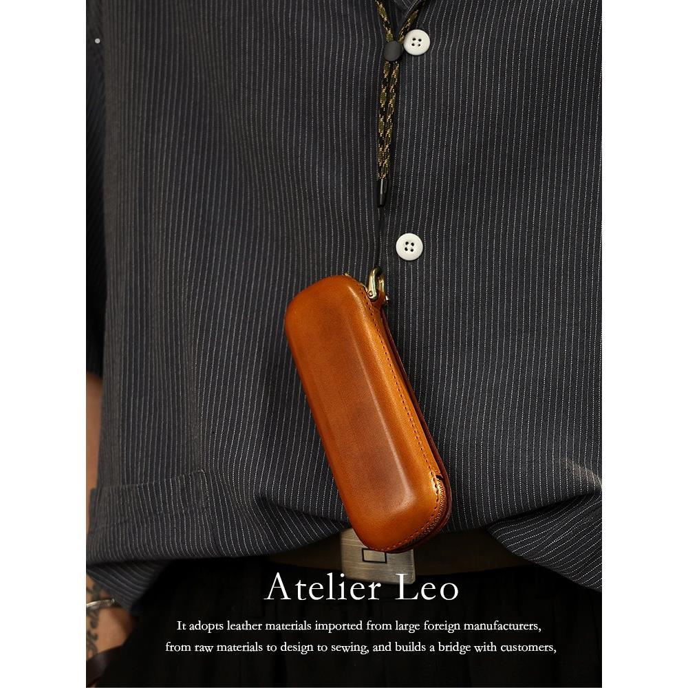 日系覆古眼镜盒男抗压手工高级感太阳眼镜盒挂绳可携式收纳盒女