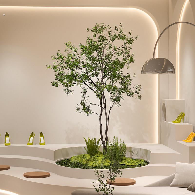 彷真绿色植物假树室内鸡爪槭景观造景商铺橱窗彷真树盆栽彷生植物