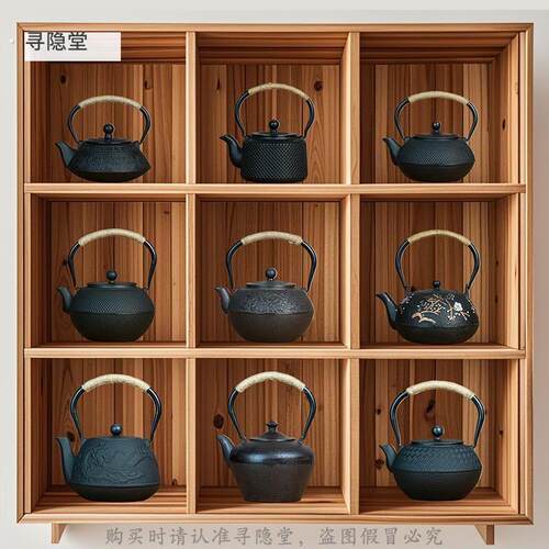 新中式摆件软装茶室铸铁壶样板房复古日式煮茶壶酒店民宿家居摆设