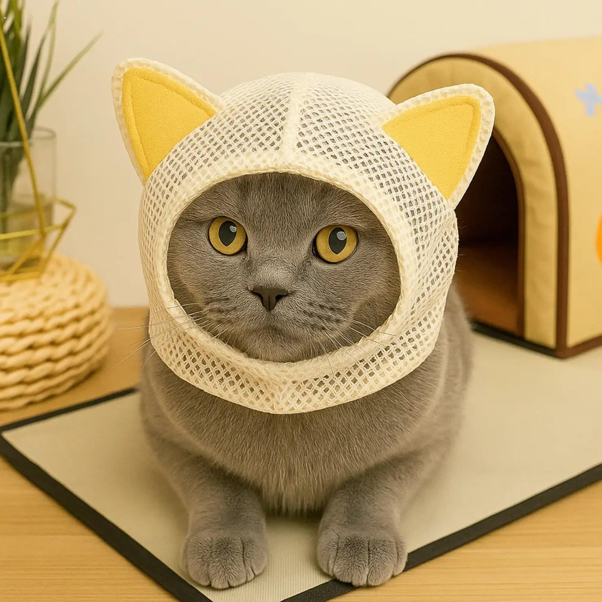 新款猫咪防咬剪指甲护理防护嘴套宠物用品头套猫咪头罩防咬防误食