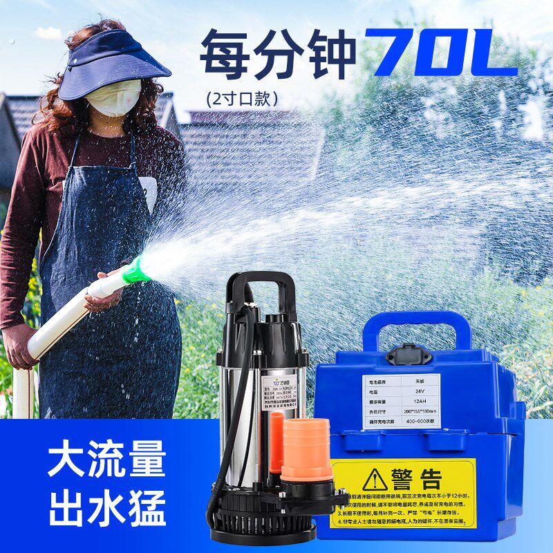高扬程潜水泵充电式浇菜电动大流量水泵农用灌溉自动抽井水抽水机