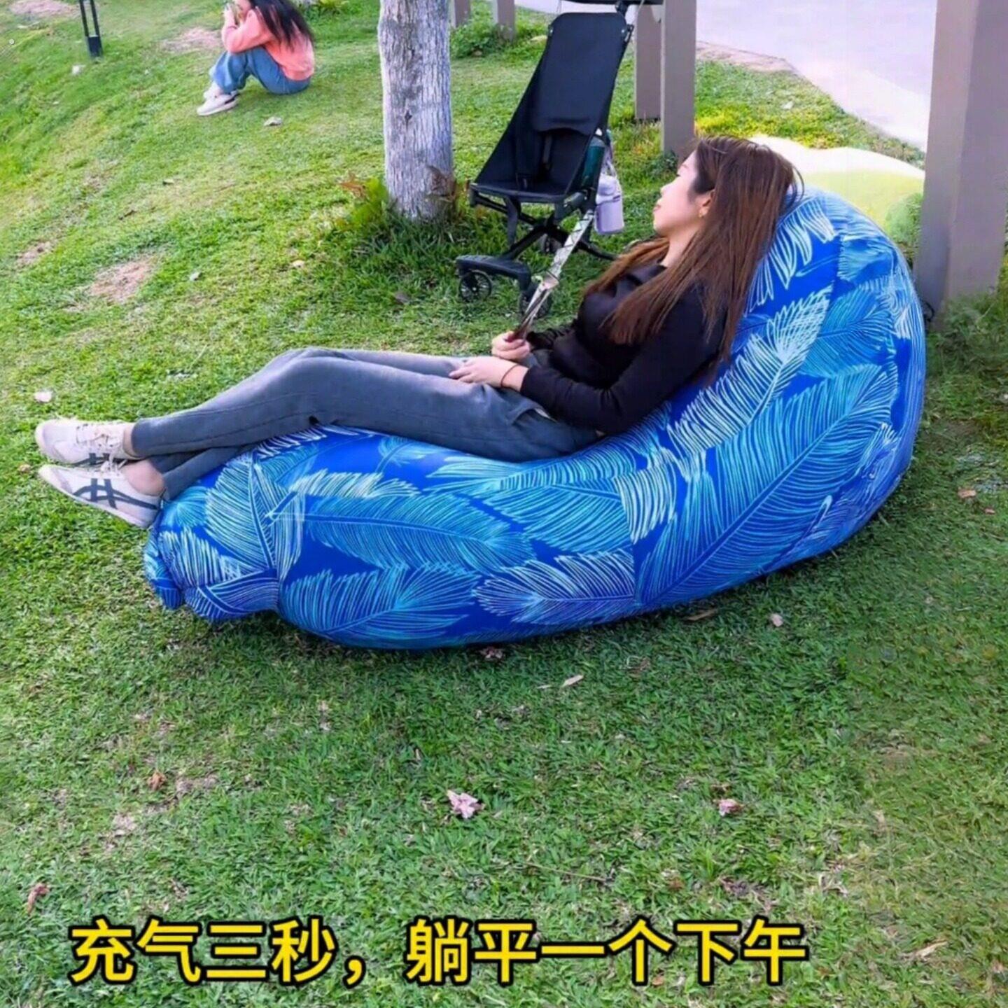音乐节充气沙发户外野餐露营可躺可睡可携式躺椅懒人休闲折叠气垫图片