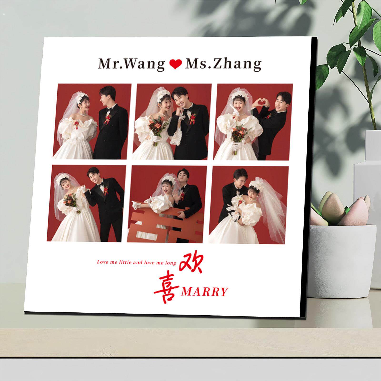 创意相框婚纱照照片桌摆高级感多宫格摆台定制结婚照全家福宝宝照