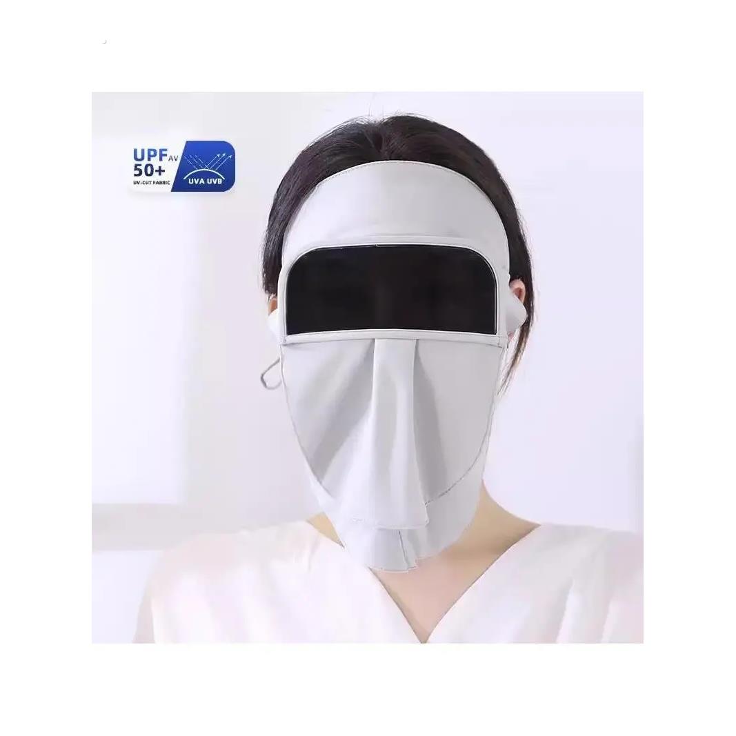 防晒面罩女夏季脸基尼透气紫外线骑车遮阳防强光遮全脸护额口罩薄