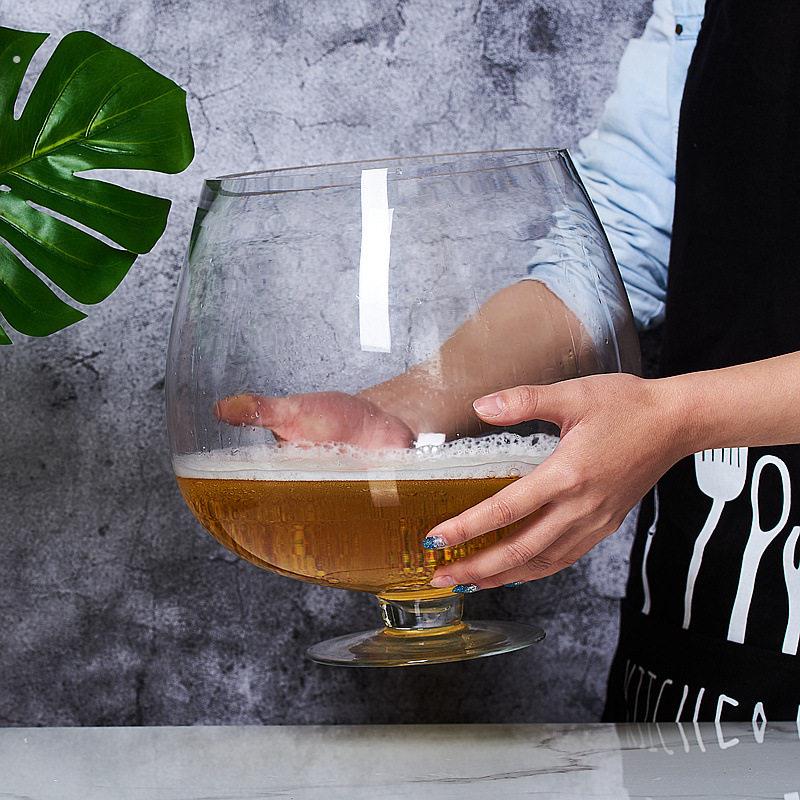 推荐超大号高脚红酒杯英雄杯同归于尽巨型啤酒杯酒吧婚礼敬酒酒杯