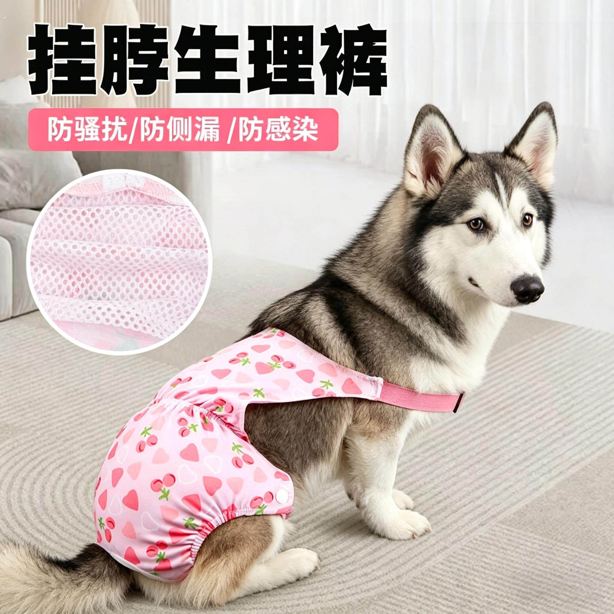 哈士奇专用狗狗生理裤狗宠物母狗生理期安全裤可排泄大型犬护垫女