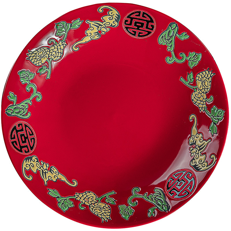 婚庆用品陶瓷汤盘饭盘结婚红色水果花生盘干果巧克力瓜子烟糖果盘