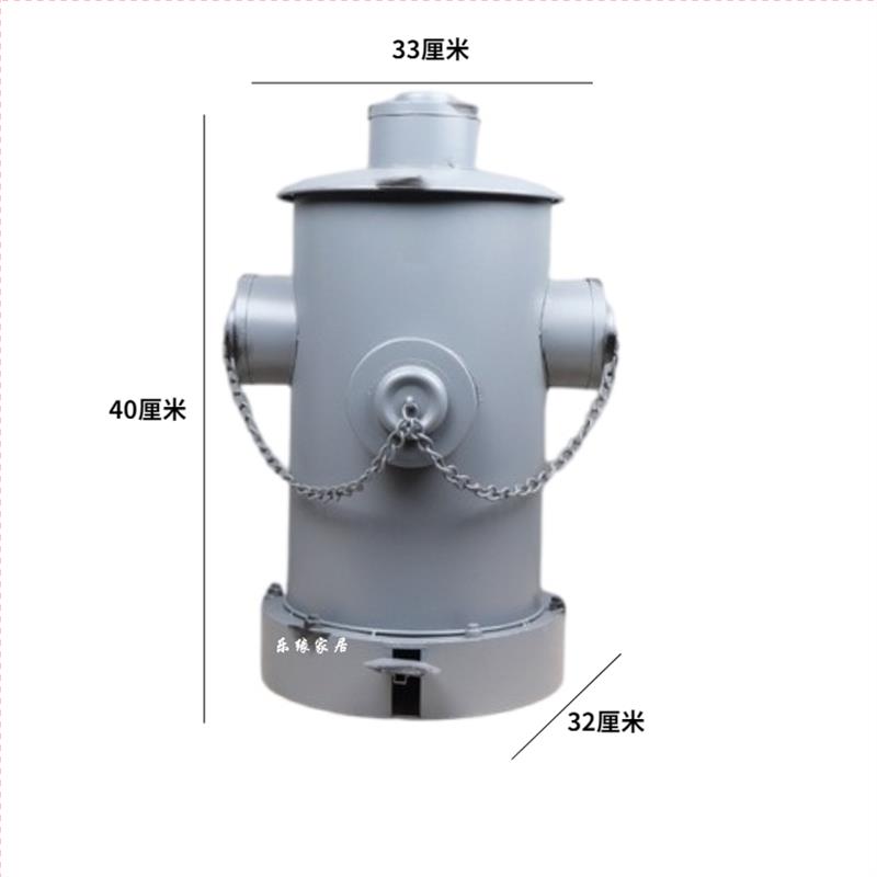 铁艺垃圾桶美式做旧风格脚踏式消防栓复古工业风垃圾筒摆件装饰品