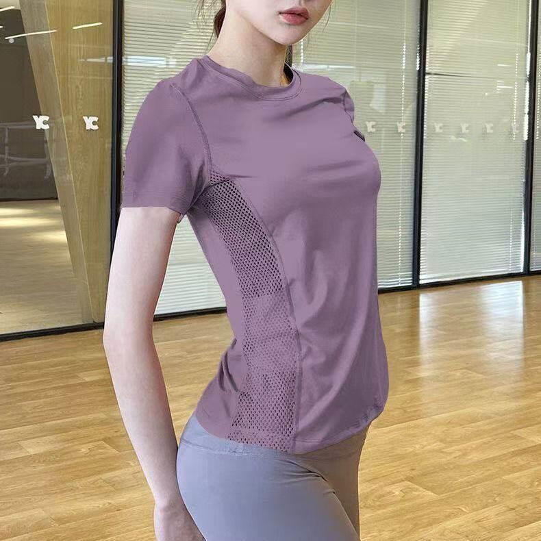 夏季裸感瑜伽服运动上衣女透气修身显瘦健身服专业户外跑步速干衣