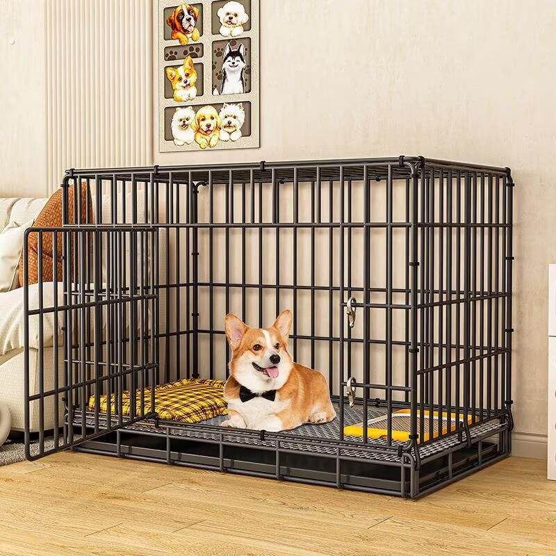 狗笼子中型小型犬带厕所大型犬泰迪折叠狗笼室内家用宠物别墅猫笼