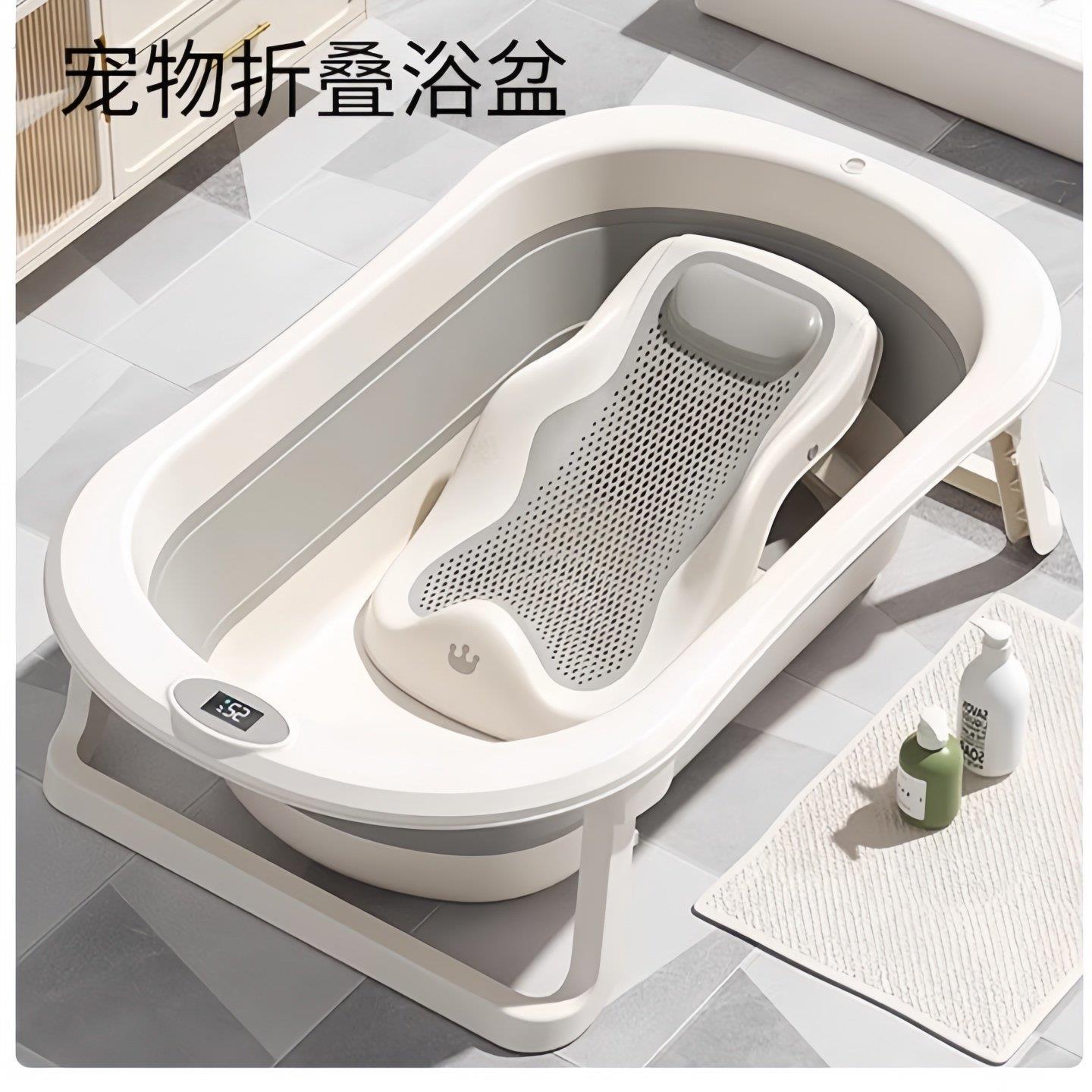 狗狗洗澡盆可折叠宠物浴盆猫咪浴缸毛孩子泡澡桶中小狗专用盆防跑