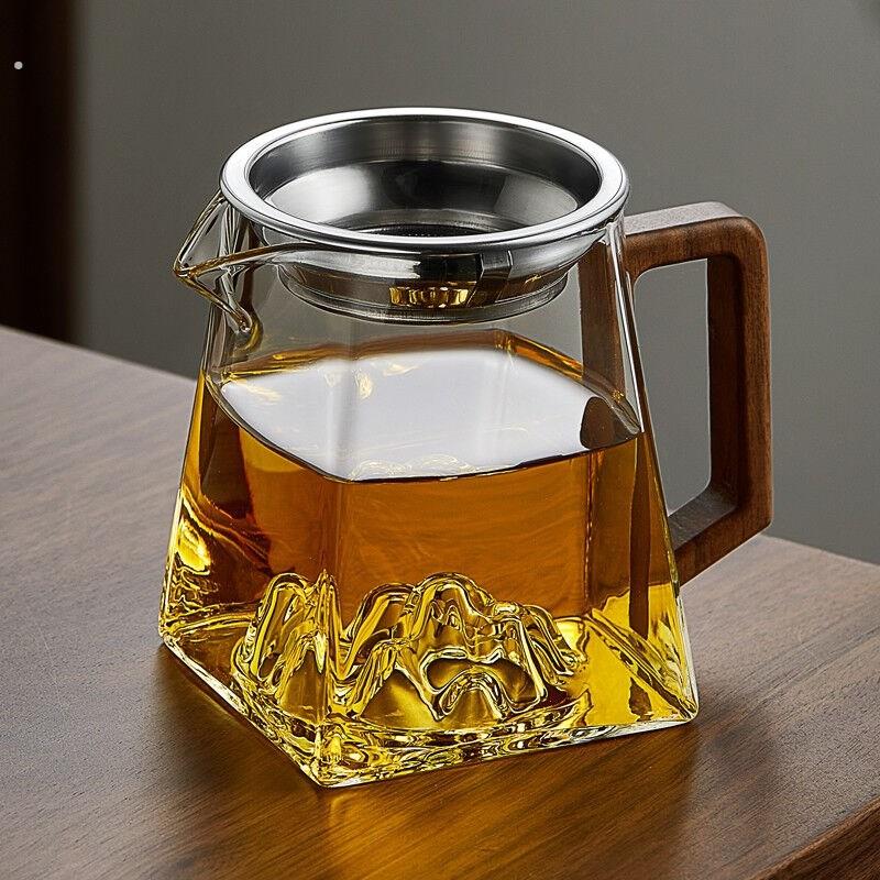 爆款忆壶茶公道杯加茶漏茶水分离玻璃茶具配件套装带过滤网茶海杯