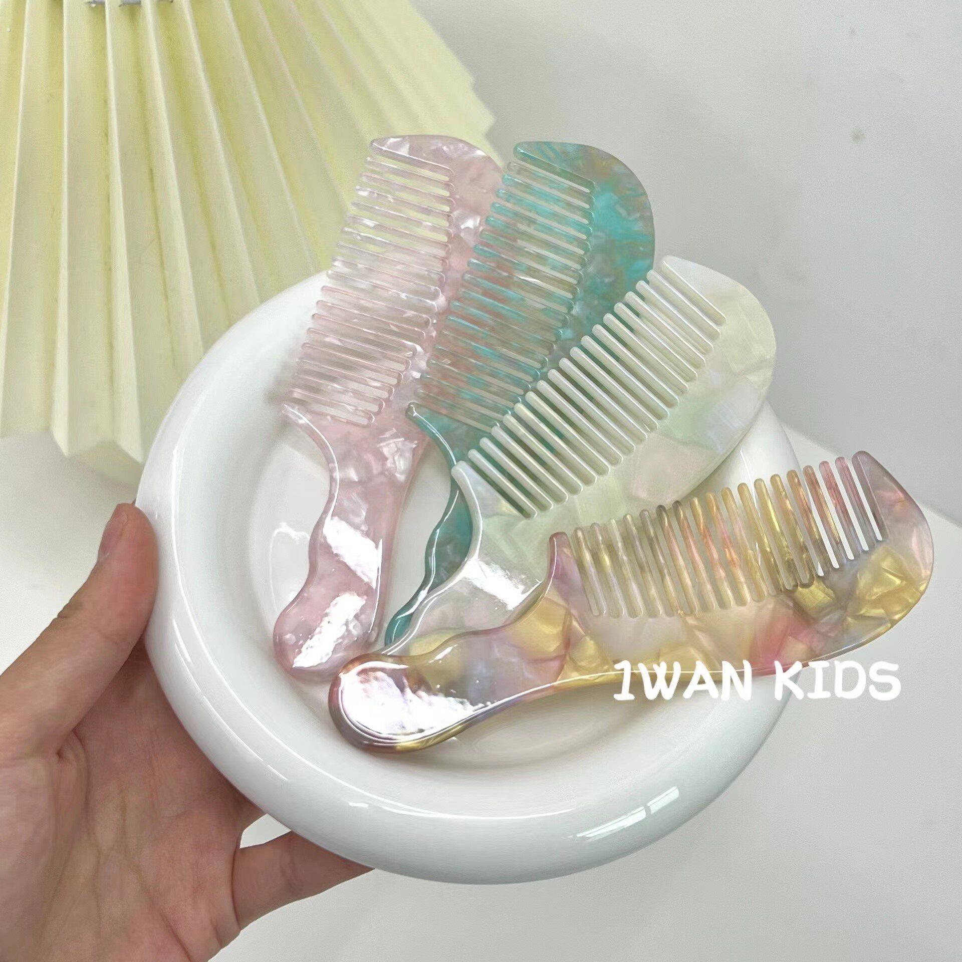 韩版醋酸梳子2024新款质感复古简约便携发梳迷你洗漱宽齿网红梳子