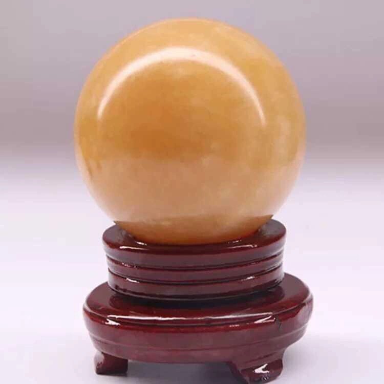 道家师傅 黄玉石水晶球 大号龙珠摆件