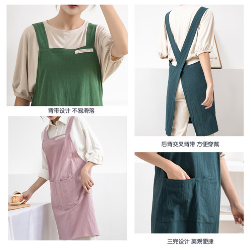 围裙定制logo印字厨房家用花艺师美甲店日式画画工作服女2023新款