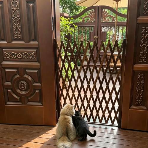 宠物栅栏栅栏隔离门户外室内伸缩隔断拦猫拦狗栅栏挡板隔离网门栏