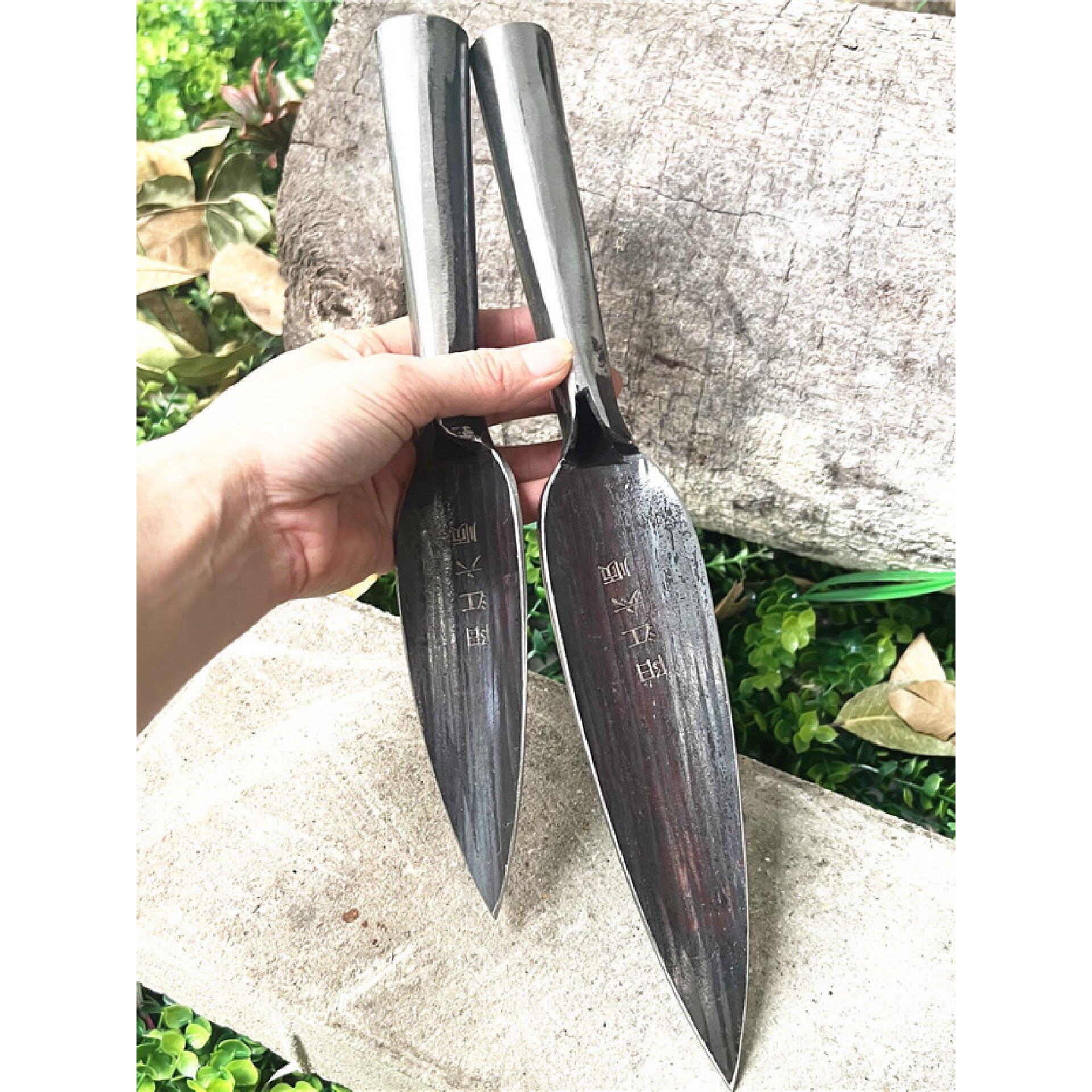 弹簧钢挖土铁锹老式锻打铁铲园艺工具松土挖沟打洞挖竹笋凹口铲子