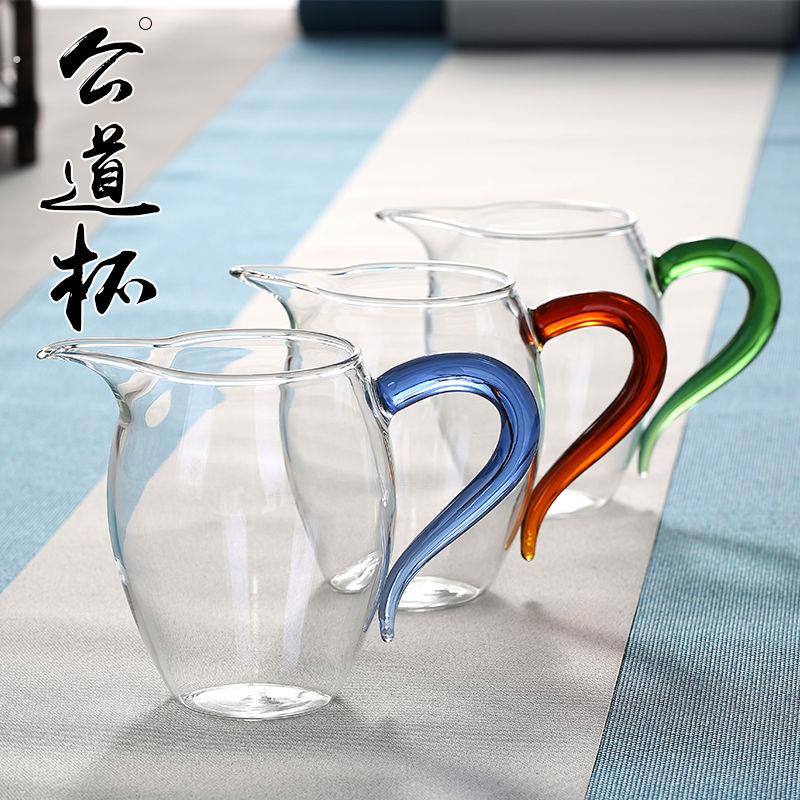 加厚耐热玻璃公道杯功夫茶具配件大号茶海分茶器企鹅公杯茶漏套装
