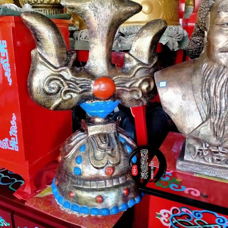 苏鲁锭苏力德蒙古包摆件道具蒙餐厅装饰品玻璃钢工艺成吉思汗战旗