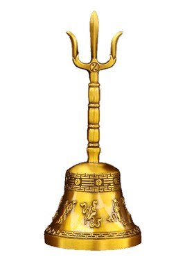纯黄铜三清铃三叉铃手摇铃八吉祥八宝八卦铜铃铛金刚铃天蓬帝钟铜