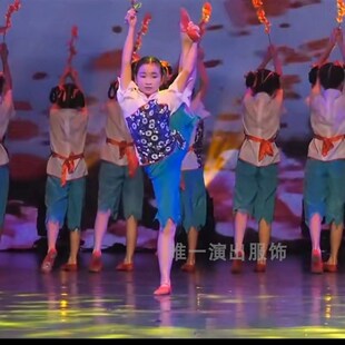 小荷风采那时花开表演服六一儿童映山红舞蹈演出新年民族服装村姑