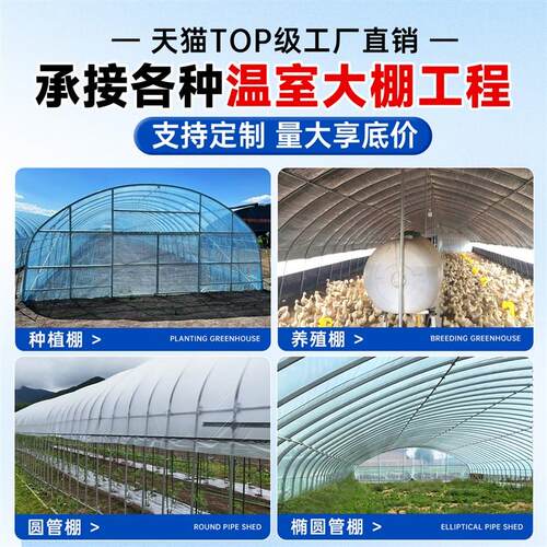 大棚骨架钢管全套定制温室大棚支架拱杆配件养殖种植蔬菜农业用棚