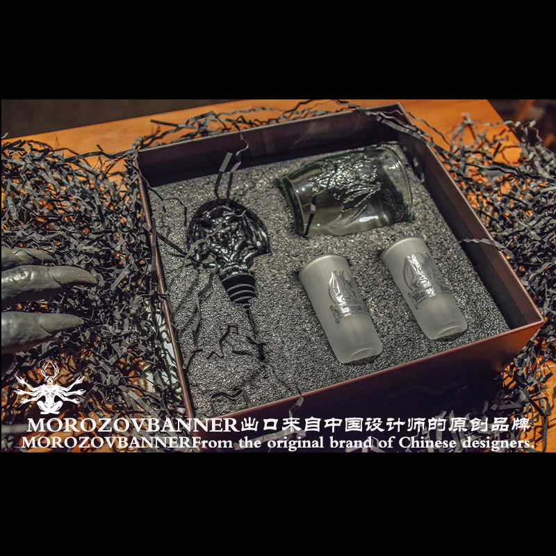 圣鹿58号周边西班牙玻璃杯恶魔酒头引酒器酒头礼盒装