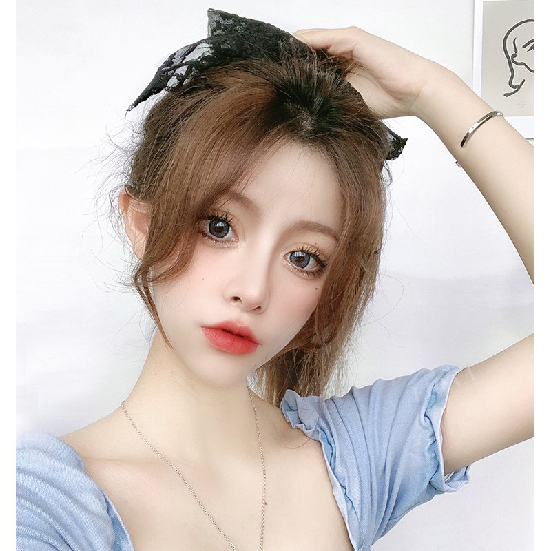 八字刘海假发女前额自然无痕贴片两边蓬松法式中分刘海真发假发片