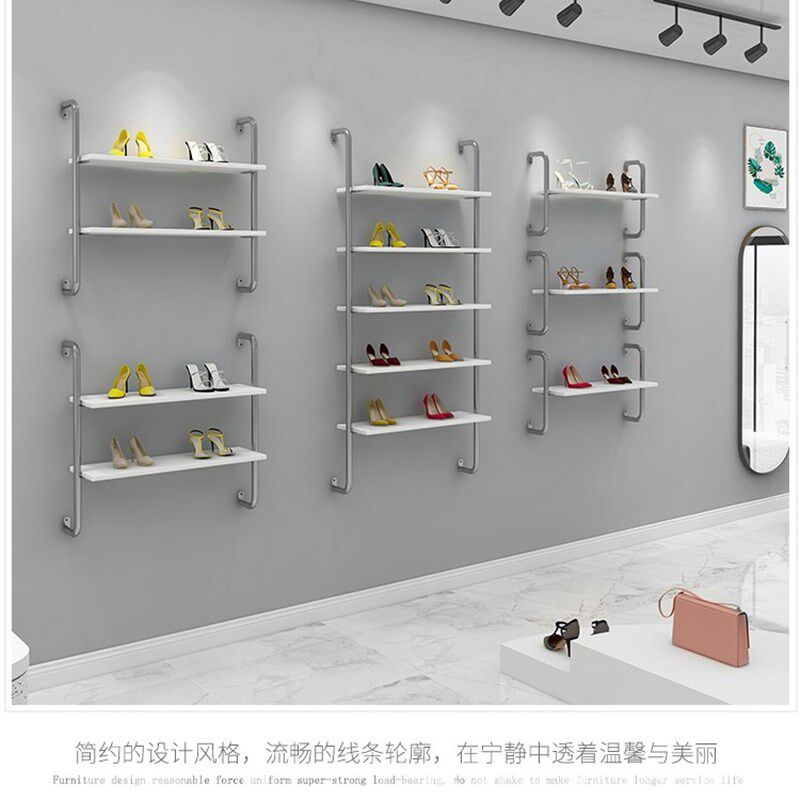 服装店鞋店上墙鞋架展示架多层收纳女装店包包架墙上装饰品置物架
