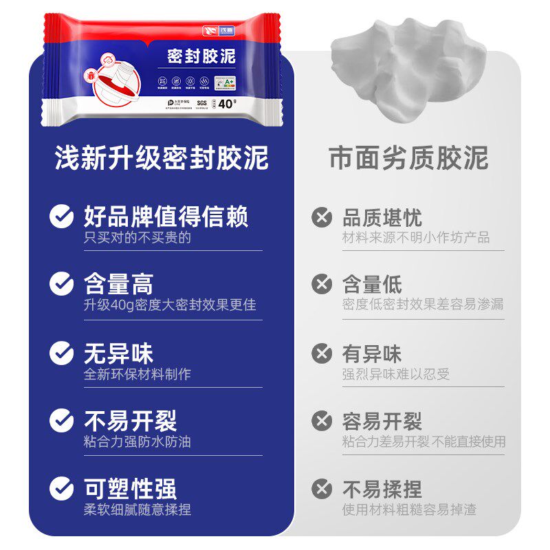 天花板灯座孔洞专用密封胶泥塞洞口填充防下水管道白色堵漏胶泥封