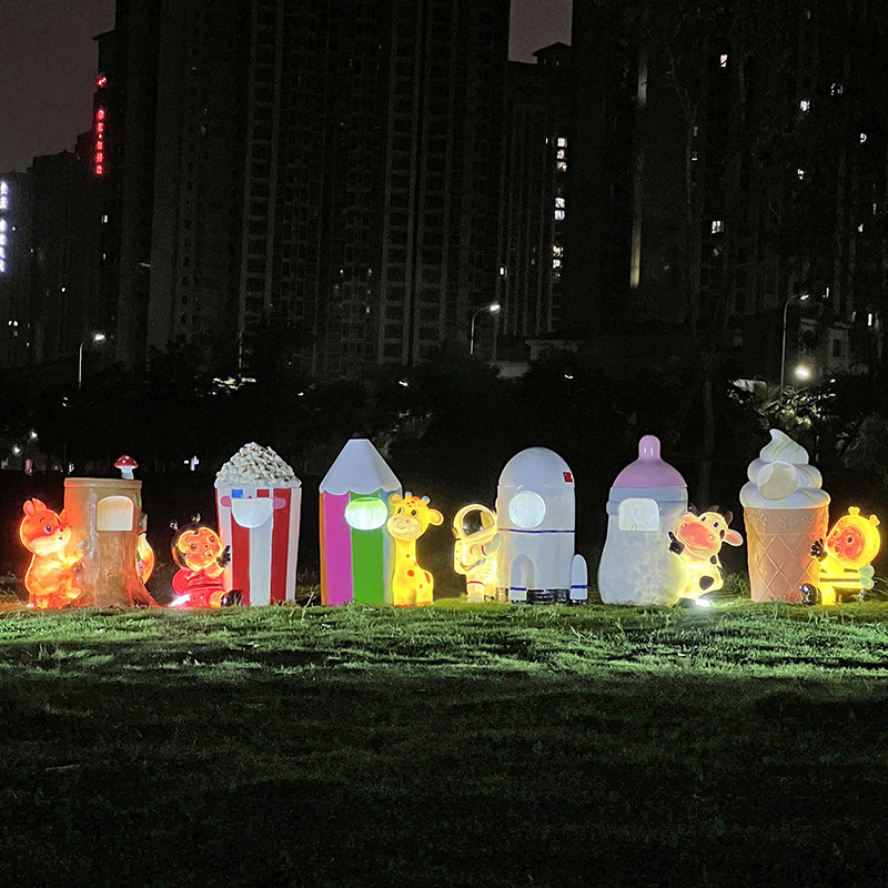 户外卡通动物可爱垃圾桶雕塑玻璃钢摆件幼儿园景区公园果皮箱装饰