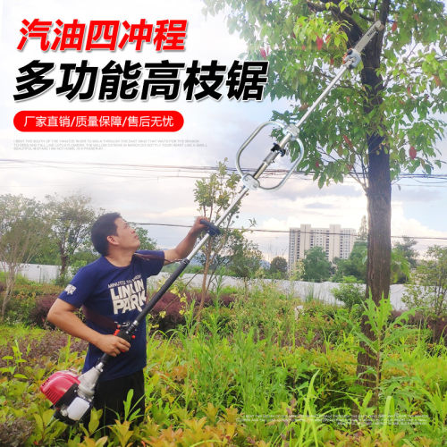 汽油多功能高枝锯新品加长果树林木修枝剪打草割灌割草机高空伐木