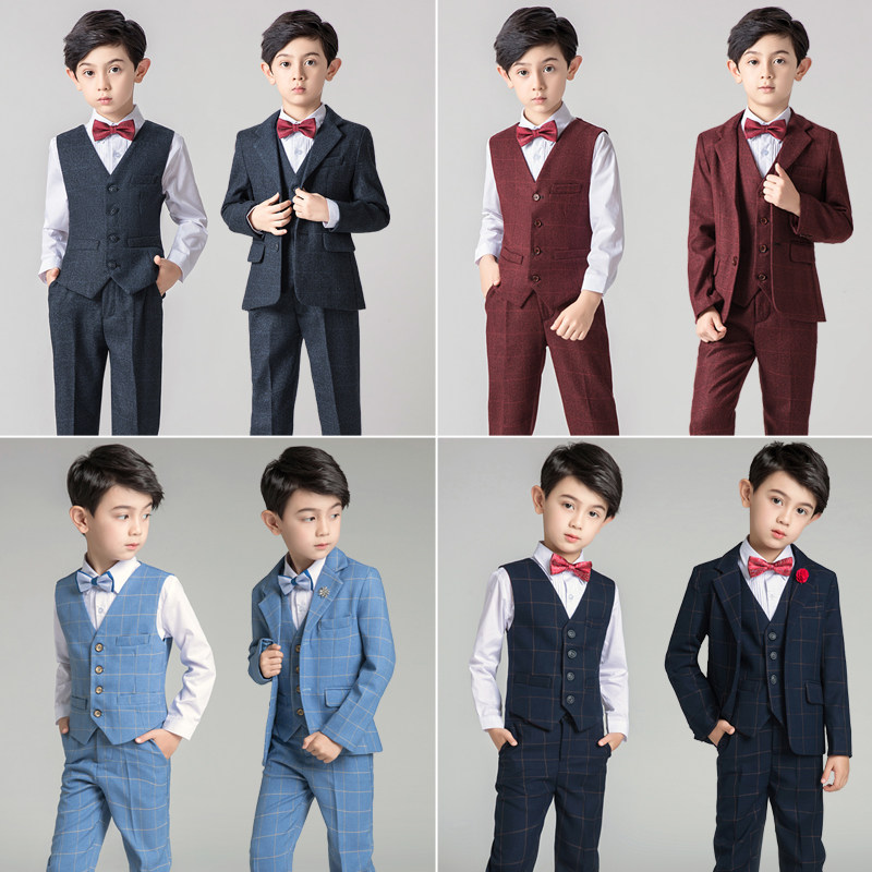 儿童礼服男童花童男孩表演钢琴演出服西服套装小主持人西装婚礼秋