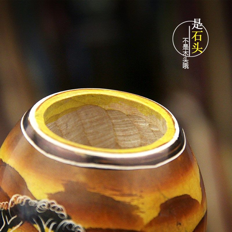 肯尼亚纪念品花瓶摆件非洲特产石雕工艺品新家玄关办公室装饰品高