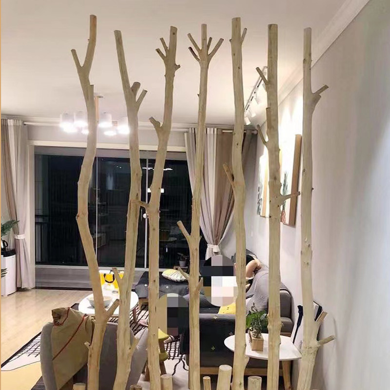 天然干树枝屏风隔断原木树干装饰摆件幼儿园环创枯木名宿客厅玄关