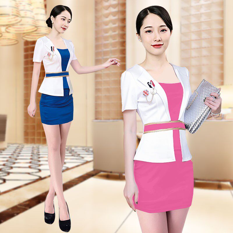 技师服空姐短裙装职业衬衫女装桑拿足浴足疗工作服美容院空姐制服