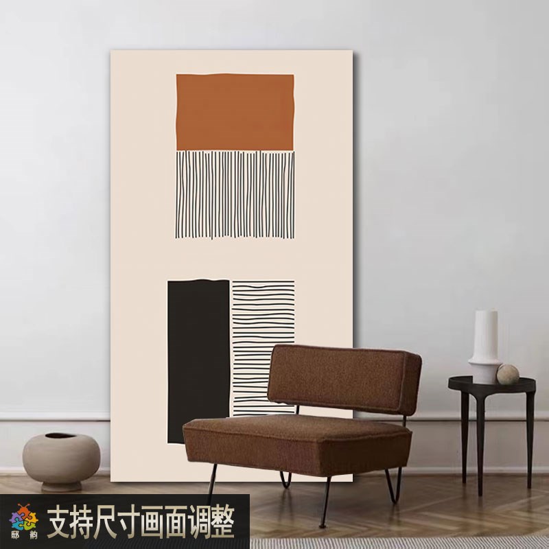 侘寂宅寂的抽象装饰画黑白灰风格客厅挂画民宿酒店房间软装无框画