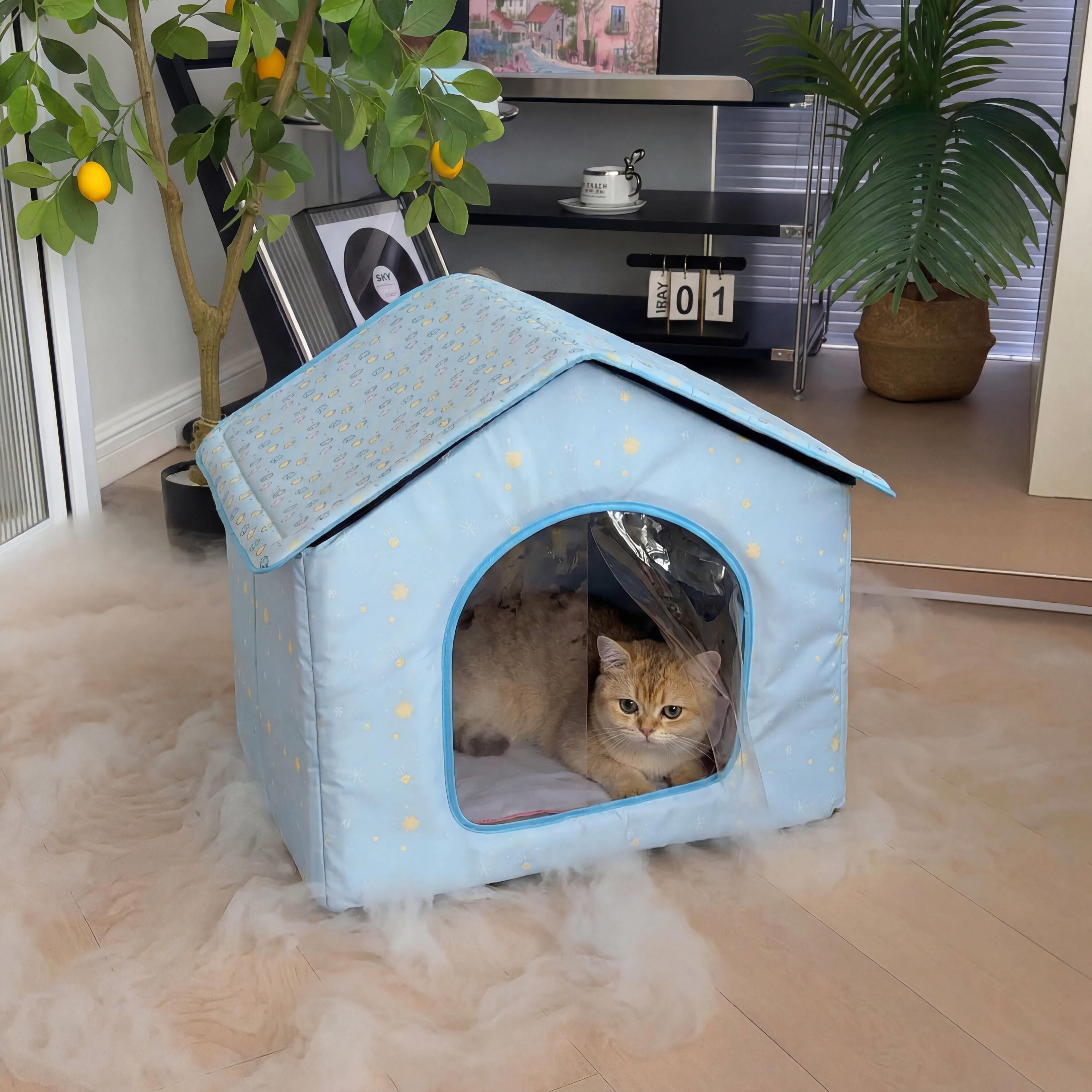 猫咪空调房夏日猫窝躲避屋夏天降温神器宠物空调房小型犬凉窝冰屋